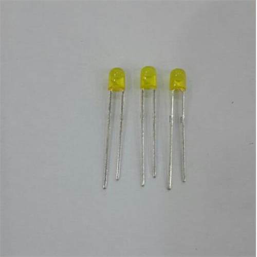 LED灯珠 3MM F3*4.1高圆头无边黄发黄色 led发光二极管 黄灯短脚
