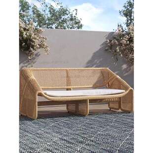 户外藤编沙发庭院花园酒店民宿防水防晒别墅阳台休闲单人藤椅沙发
