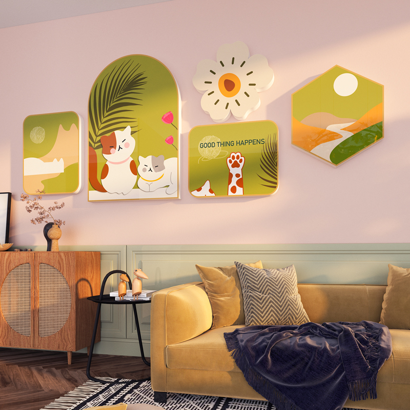 新款新年餐客厅墙面装饰画卧室玄关沙发电视背景墙布置小房间改造