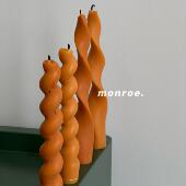 梦鹿工作室螺纹手工香薰蜡烛礼盒卧室台面摆件高级ins风圣诞烛台