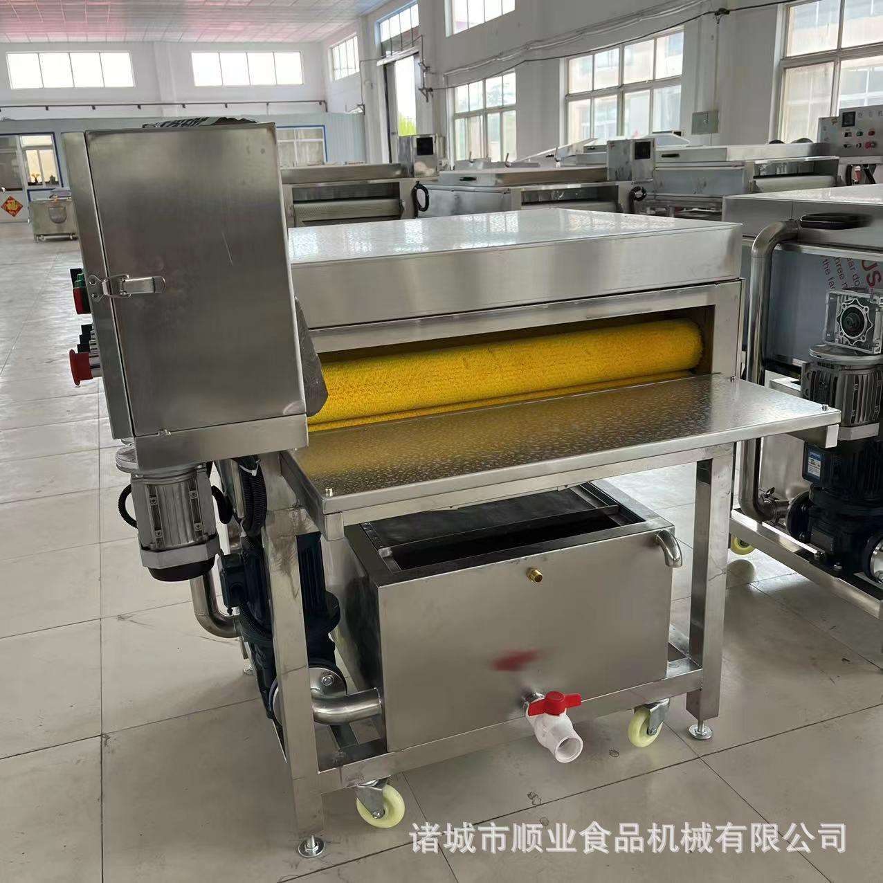 商用粽叶清洗机全自动鲜粽叶平行毛刷清洗机荷叶表面清洗设备
