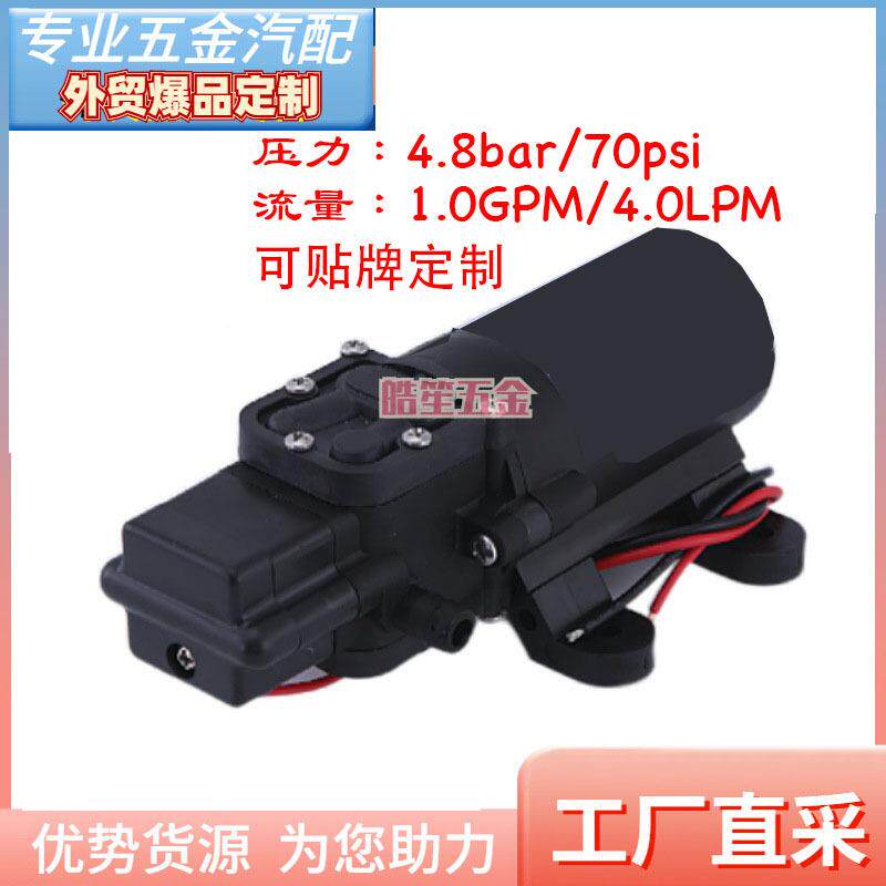 自驾汽车用4.0升流量12V高压电动洗车泵微型隔膜自吸泵自动开关