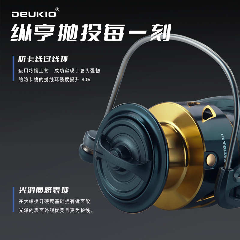 得趣25新款SA泛用纺车轮CNC金属摇臂无间隙路亚轮防水巨物轮批发