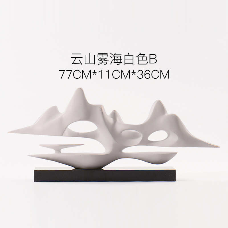 软酒店中式客厅玄关太湖石博古架装茶室装饰品假山禅意摆件1vpk新