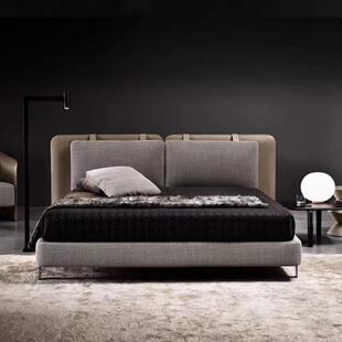 意式 主卧双人床 北欧塔特林背带床现代极简轻奢别墅大平层设计师款