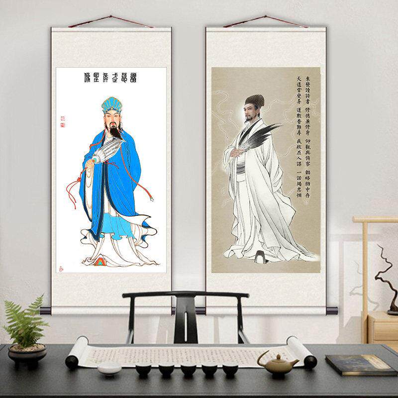 诸葛亮画像卷轴挂画诫子书孔明三国历史人物装饰国画送礼生日礼物