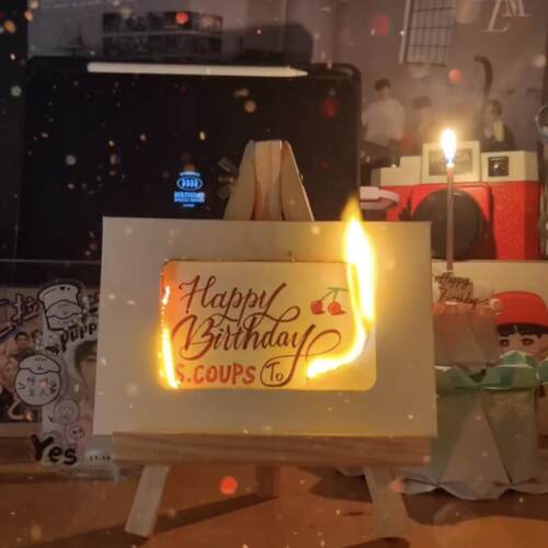 火焰贺卡手工燃烧贺卡带火柴生日快乐信封纸材料包创意礼品