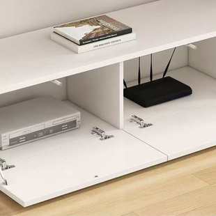 岩板下翻门电视柜 奶油风实木茶几客厅家用落地柜 现代简约小户型