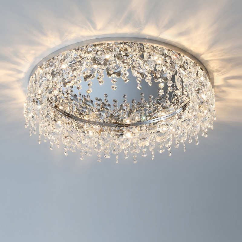 led吸顶灯高档水晶客厅大灯现代简约网红吊灯具卧室组合全屋套餐