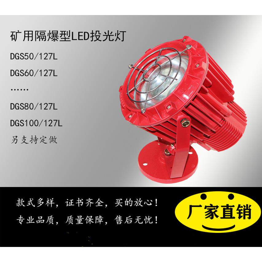 DGS100/127L矿用隔爆型LED投光灯，煤矿用100W防爆投光灯矿用防爆