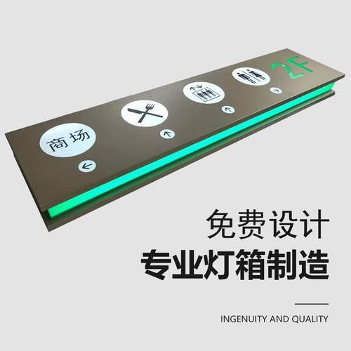 批发商场吊牌医院导向牌超市卫生间悬挂双面镂空发光灯箱地下车库