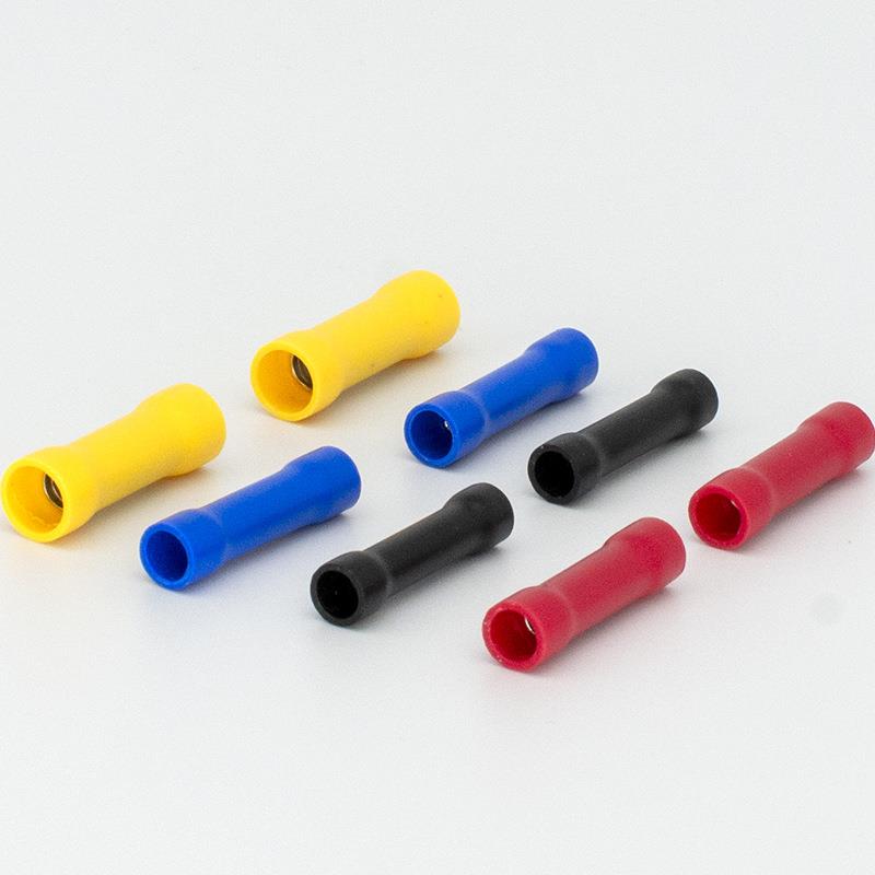 冷压子V8/接BBV14端紫铜全绝缘中间头接线端头BV8红色线耳铜鼻子