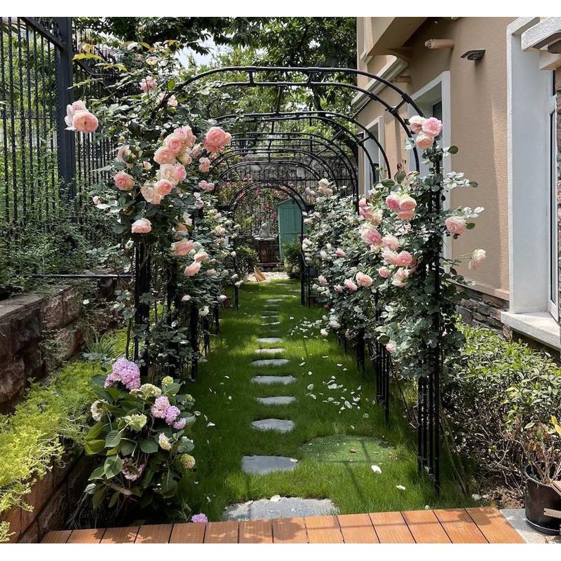 加粗包塑钢管拱形爬藤架拱门花架园艺支架户外庭院花园月季葡萄架