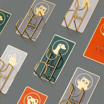 Creative Cartoon Hooks No-Drill Adhesive Bathroom Basin Rack