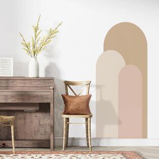 Boho 素客厅卧室背景拱形墙贴纯色几何壁纸自粘艺术防水 arch元