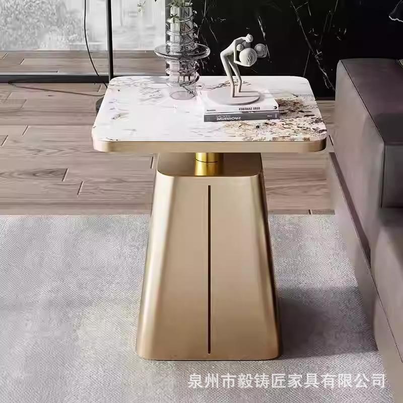 岩板边几边客小茶几沙发侧柜简约现PVB代厅方角几几床头桌子轻奢