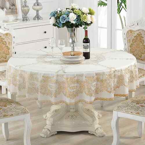 高档洗圆桌布防水防油免圆PVC塑料形茶几布防台布高级感桌垫餐滑