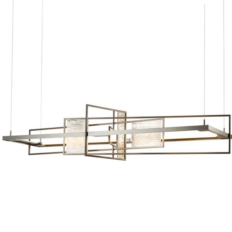 创意后现代简约长方形金属艺术客餐厅北欧玻璃展厅设计师工程吊灯