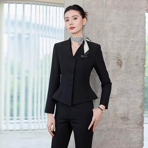 职业西装套装女秋冬气质女神范时尚酒店前台销售经理OL正装工作服