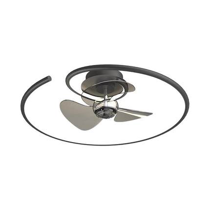 灯简现代卧室风扇灯创意条感线主卧书房隐TBF约形静音电扇吸顶餐