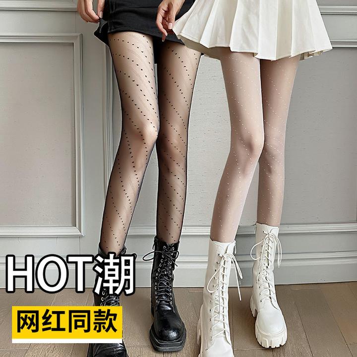网红斜纹黑丝袜女春夏季薄款防勾丝性感黑色连裤袜女士打底裤