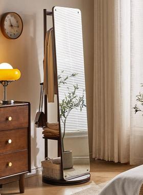 家逸实木全身卧室穿33488衣镜客厅衣镜衣帽架镜镜子一体试落地挂