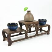 茶壶和茶具架小博古架实木紫砂壶展示架鸡翼木多宝亭简易桌面