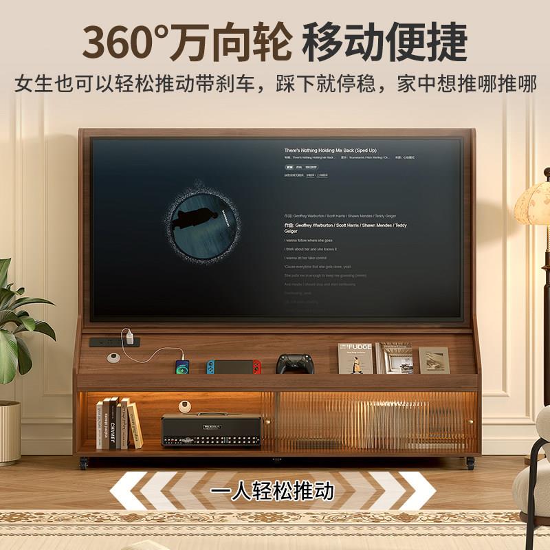 可移动电视客厅家柜用带轮落D145电视支架小户型收纳物电视架D1储