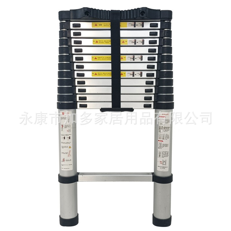 加厚带电线杆圆形垫圈面伸缩梯折叠升降梯子便携式竹节梯折叠