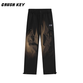 CRUSH KEY 美式街头户外机能防水宽松休闲裤纯色百搭潮流工装裤