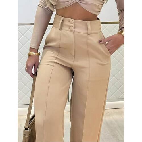 double breasted trousers versatile commuting Simple