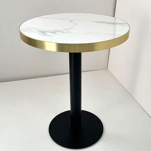 大理石岩餐铝合金包板SQ 007边餐厅桌子食桌堂酒店长烘焙店方圆桌