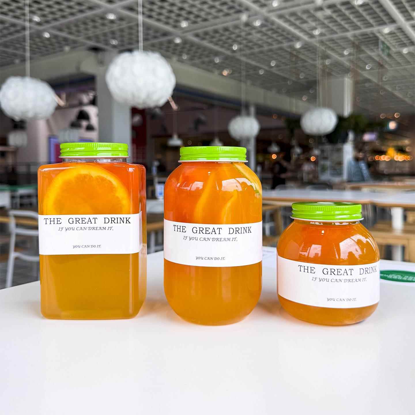 网红果汁杯塑料包装瓶水果店鲜榨水果杯杨枝甘露瓶奶茶外卖饮品杯