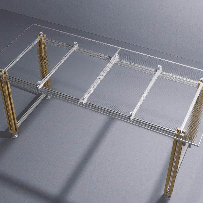 长方形桌电脑桌办公桌意式极简钢化玻璃餐桌现代铝型材高端会议桌