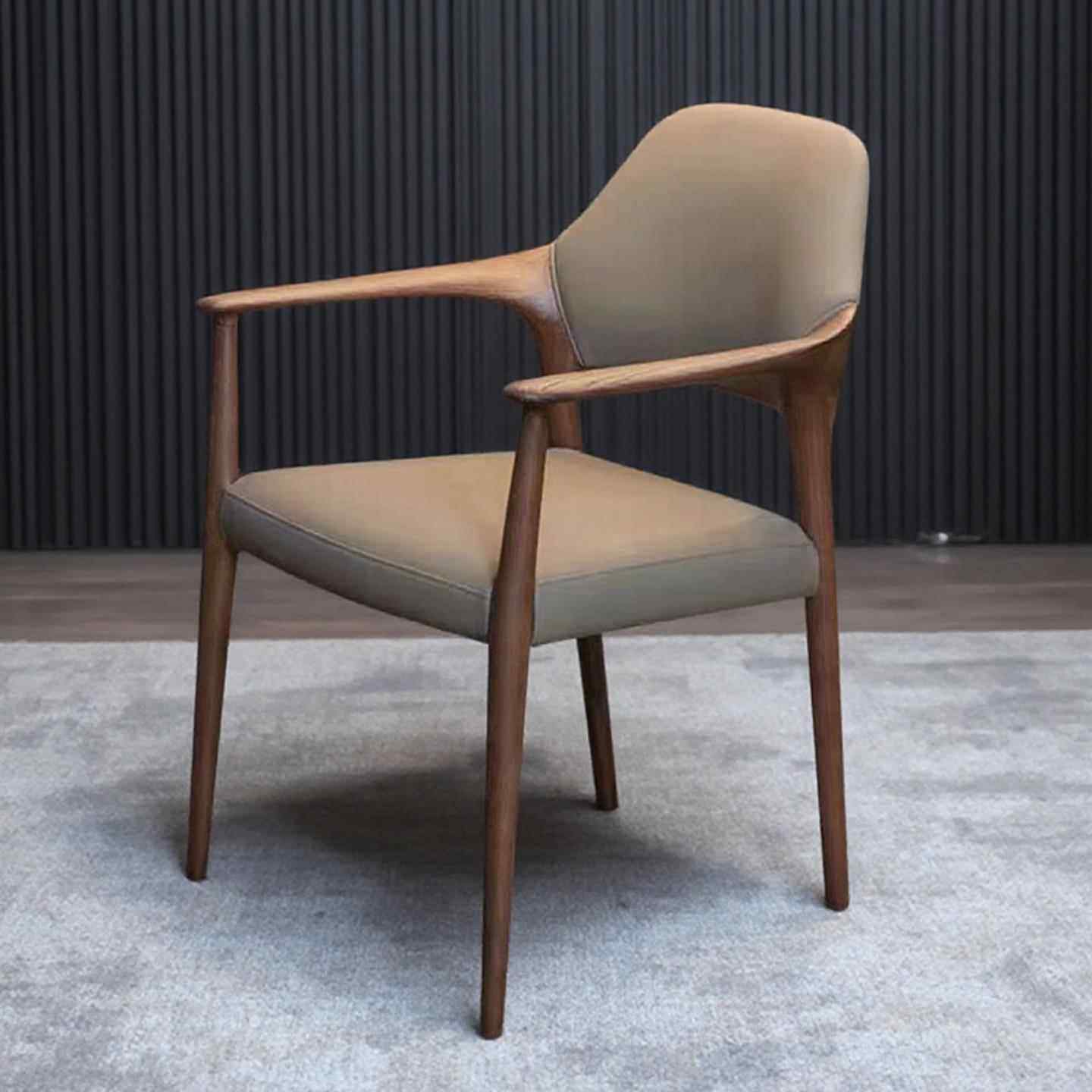 北欧实木餐椅家用扶手真皮靠背椅凳子高级餐厅酒店椅新款餐桌椅子,住宅家具,餐椅,淘宝优惠券,粉丝福利购,淘宝优惠卷