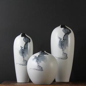 水墨瓷中式花9526496瓶简约个性家新居风软装装饰品摆件青陶花瓷