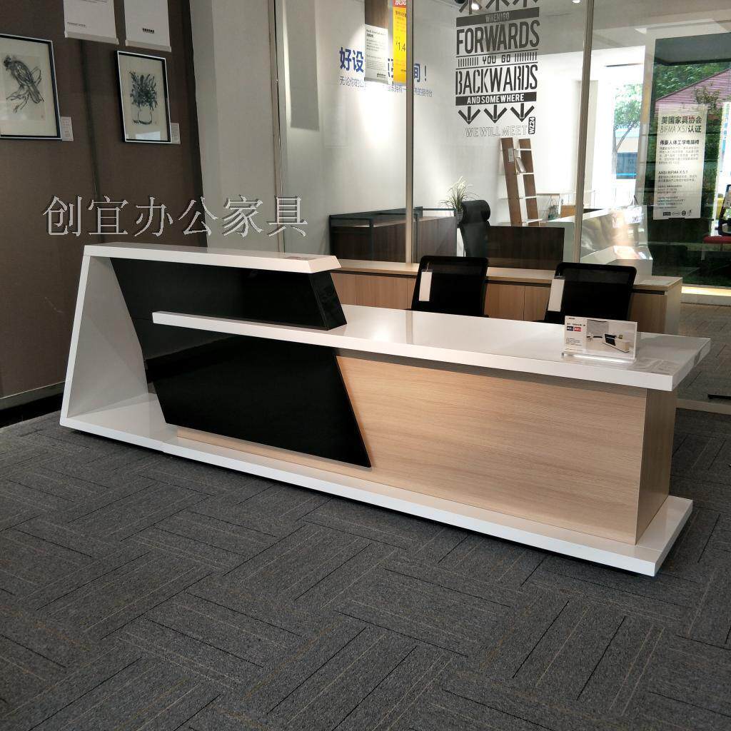 深圳办公家具前台接待台简约现代公司收银台咨询吧台迎宾柜台桌