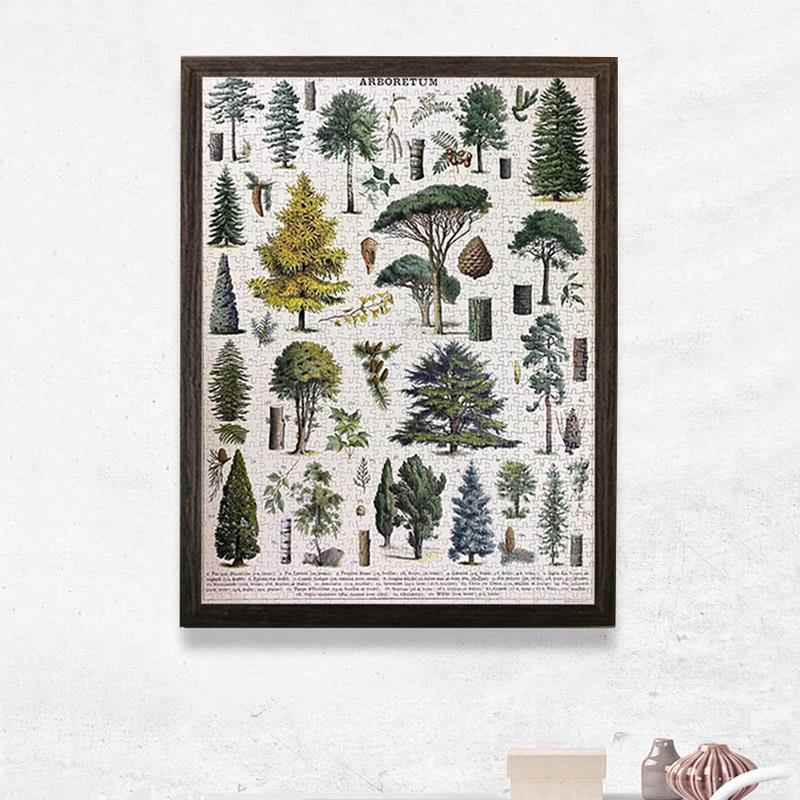 7055简约拼图框挂墙Cavallini美式覆古植物园花卉1000片500片相框