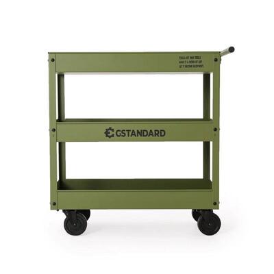 Gstandard小推车置物架工业风可移动书架工具收纳零食绿植花架