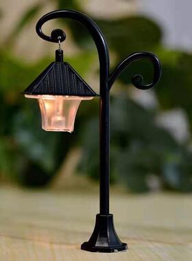 迷你路灯街灯场景灯小夜灯微缩模型摆件沙盘微景观仿真小灯装饰