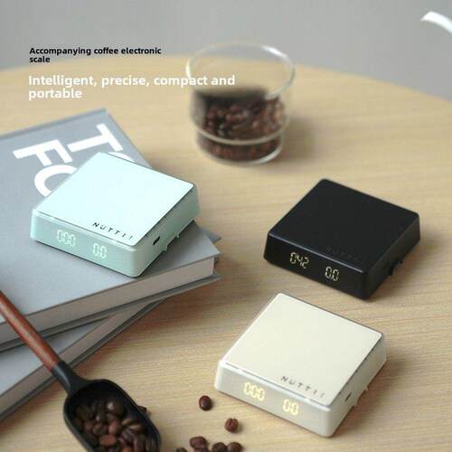 Nuttii小力几何方形迷你咖啡电子秤精确称重计时意大利手冲咖啡秤