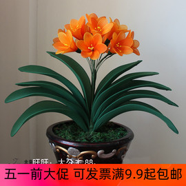 丝网花材料君子兰花套餐diy手工丝袜花材料包君子兰套餐双层