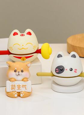 解压敲打小木鱼静心办公工情绪控位稳制定网红XMY件桌面节日摆小
