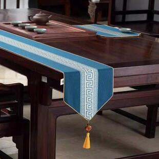 桌旗中式新中式中国风茶桌专用茶台茶席茶几防滑布艺长条桌布定制