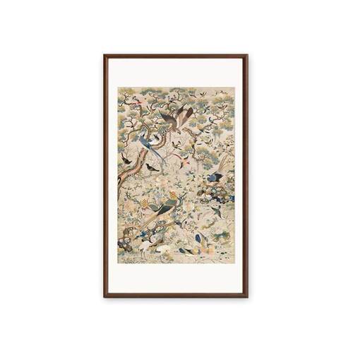 花鸟祥和图玄关法式中古风餐厅装饰画新中式客厅挂画复古艺术国画