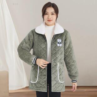 新款罩衣女士冬季加绒加厚中长款保暖外套干活穿护衣工作服围裙