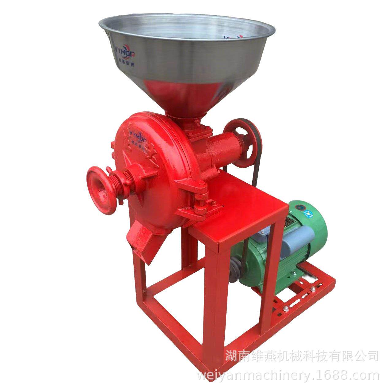 玉米粉碎机小型家用220V养殖五谷杂粮黄豆干湿两用磨浆机磨粉机