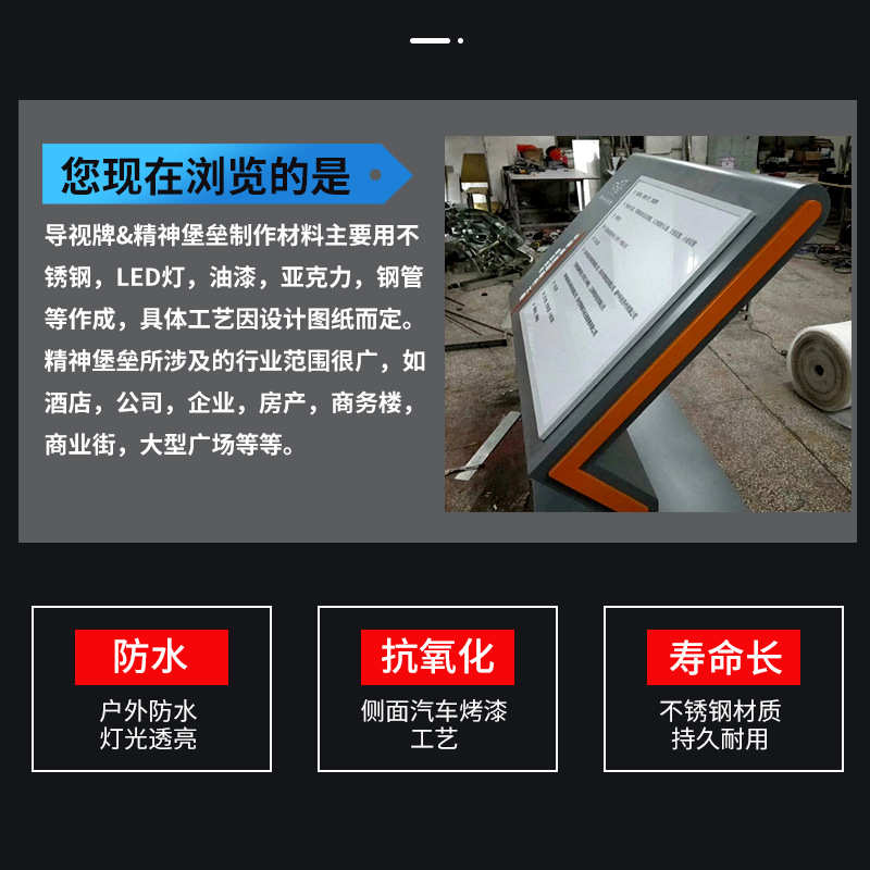 厂家直销不锈钢铝板导视牌立体商场医院学校指示牌公园指引牌