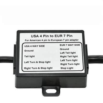 定制拖车连接器美式4针转欧式7分离刹车灯电源线线路车尾灯