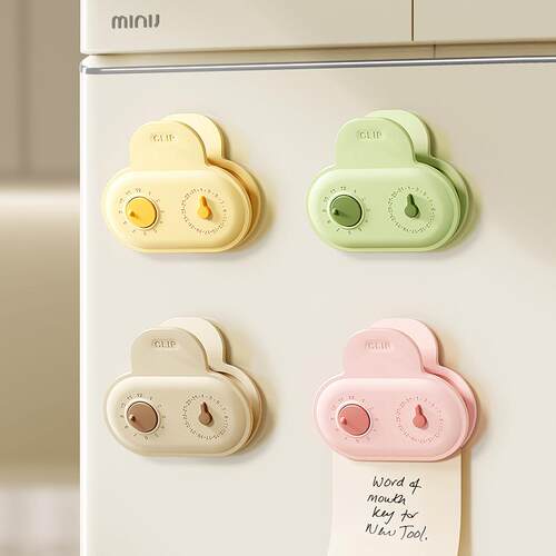 Cartoon Magnetic Sealing Clips, Date Timer Seal Clips, Refri
